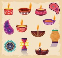 diwali lampen decoratie vector