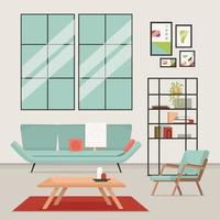 knus retro interieur decoratie concept vector