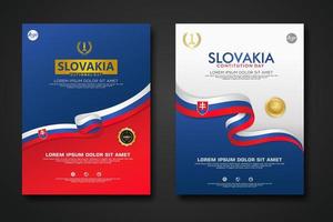 reeks poster ontwerp Slowakije grondwet dag achtergrond sjabloon vector