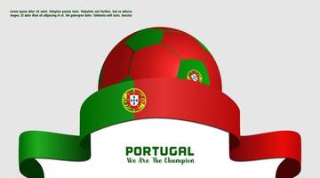 vector achtergrond Portugal vlag met bal voetbal , sociaal media sjabloon, perfect kleur combinatie