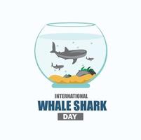 vector illustratie van Internationale walvis haai dag. gemakkelijk en elegant ontwerp