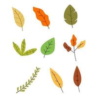 bladeren vector met kleurrijk bladeren