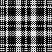 plaid controleren patroon in zwart en wit. naadloos structuur kleding stof achtergrond. vector