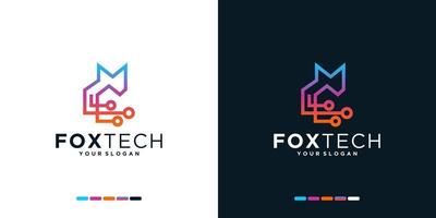 Fox tech logo inspiratie vector