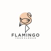 flamingo logo, gemakkelijk, minimalistische logo voor bedrijf referentie. vector