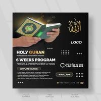 sociaal media post voor heilig koran onderwijs vector