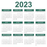 kalender 2023. week begint Aan zondag. vector illustratie.