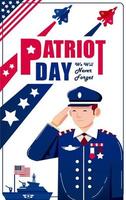 patriot dag, wij zullen nooit vergeten. respect voor de land, geschikt voor evenementen vector