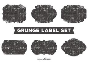 Rommelige grunge label set vector