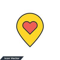 pin plaats icoon logo vector illustratie. pin punt symbool sjabloon voor grafisch en web ontwerp verzameling