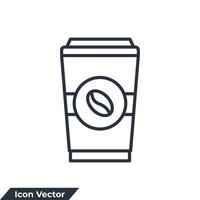 koffie icoon logo vector illustratie. beschikbaar kop met steas van heetheid knallen uit, maken koffie symbool sjabloon voor grafisch en web ontwerp verzameling