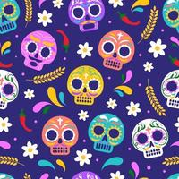 dia de los Muertos calavera suiker schedel naadloos patroon ontwerp vector