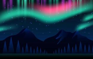 Aurora borealis noordelijk licht achtergrond vector