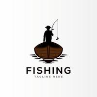 visvangst logo voor visser vector