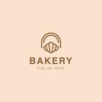 bakkerij logo, poster. bakkerij modieus logo met croissant, vector