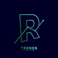 dynamisch schets brief r trends statistisch vector logo ontwerp