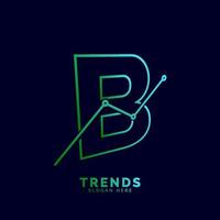 dynamisch schets brief b trends statistisch vector logo ontwerp