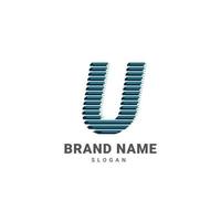 brief u optiek illusie logo, modieus glitch alfabet merk vector