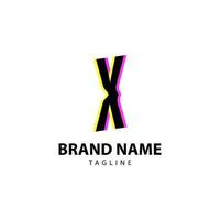 brief X helder glitch voor creatief merk, plezier, speels en vernieuwend vector logo ontwerp