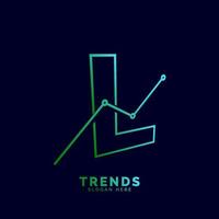 dynamisch schets brief l trends statistisch vector logo ontwerp
