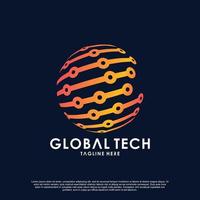 globaal tech logo ontwerp premie vector