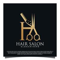 luxe haar- salon logo ontwerp premie vector