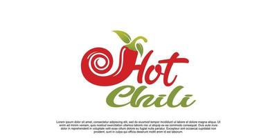 heet Chili logo ontwerp met creatief concept premie vector