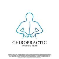 chiropractie logo ontwerp premium vector