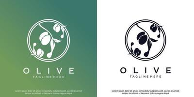 olijf- logo ontwerp vector met creatief abstract concept premie vector