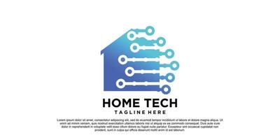 huis tech logo ontwerp met creatief concept premie vector een deel 1