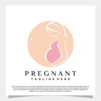 zwanger logo ontwerp met negatief ruimte concept premie vector
