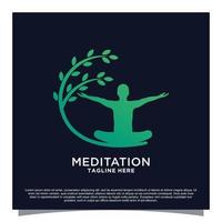 meditatie logo ontwerp premie vector