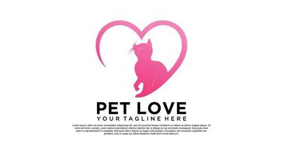 huisdier liefde logo ontwerp met creatief uniek stijl premie vector