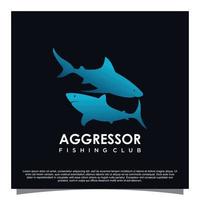 agressie haai logo ontwerp premie vector