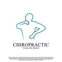 chiropractie logo ontwerp premium vector