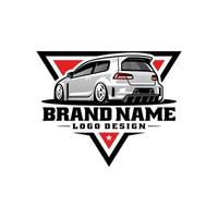 automotive en auto garage met embleem logo vector