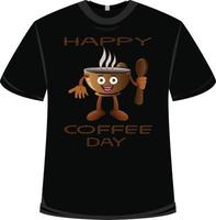 Internationale koffie dag t-shirt ontwerp vector