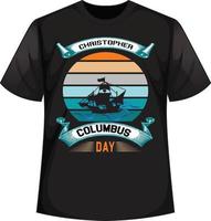 Columbus dag t-shirt ontwerp vector