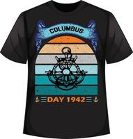 Columbus dag t-shirt ontwerp vector