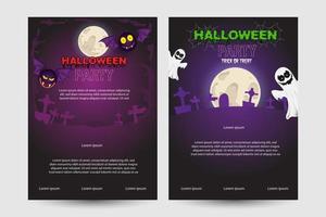 halloween poster met spookachtig achtergrond. spookachtig Woud Bij nacht vector