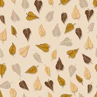 seizoensgebonden herfst gedaald vergeeld bladeren vector naadloos patroon voor stoffen, afdrukken, verpakking en kaarten