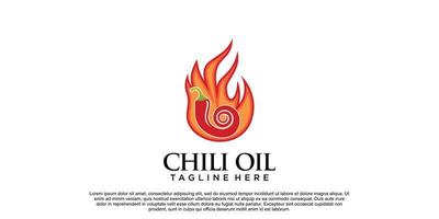 Chili logo ontwerp uniek concept premie vector