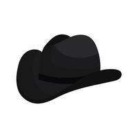 cowboy hoed vector icoon. western mode illustratie kleren Texas en rodeo Amerika ontwerp. kleding geïsoleerd wit en hoofd leer medeplichtig tekenfilm. boer jurk en tekening landelijk zwart pet menselijk