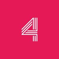 aantal 4 gemakkelijk logo icoon ontwerp sjabloon elementen vector