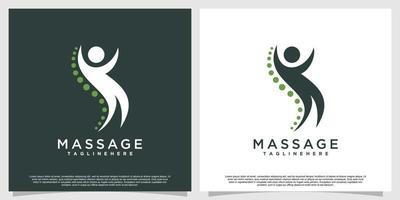 massage logo ontwerp met creatief uniek stijl premie vector een deel 3