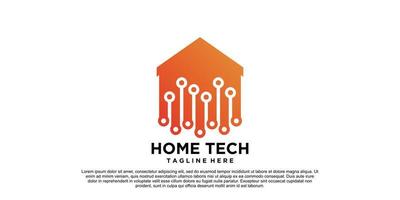 huis tech logo ontwerp met creatief concept premie vector een deel 2