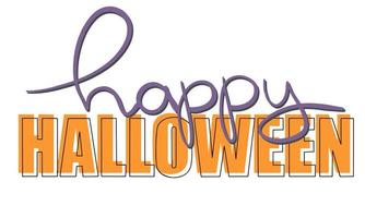 vector gelukkig halloween tekst banner.labels, logo's, hand- getrokken tags en elementen voor feestelijk herfst ontwerp.