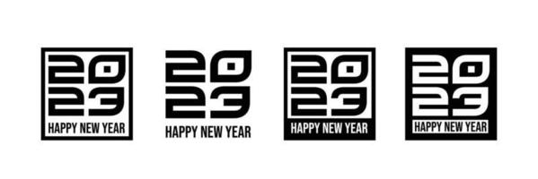 2023 gelukkig nieuw jaar logo tekst ontwerp. 2023 aantal ontwerp sjabloon. vector illustratie. geïsoleerd Aan wit achtergrond.