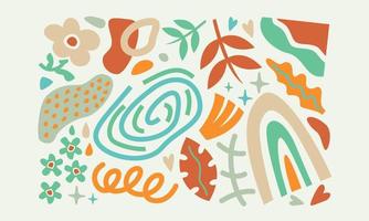 modern modieus tekening en abstract natuur pictogrammen vector illustratie