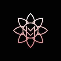 brief mm bloem natuur bedrijf logo vector